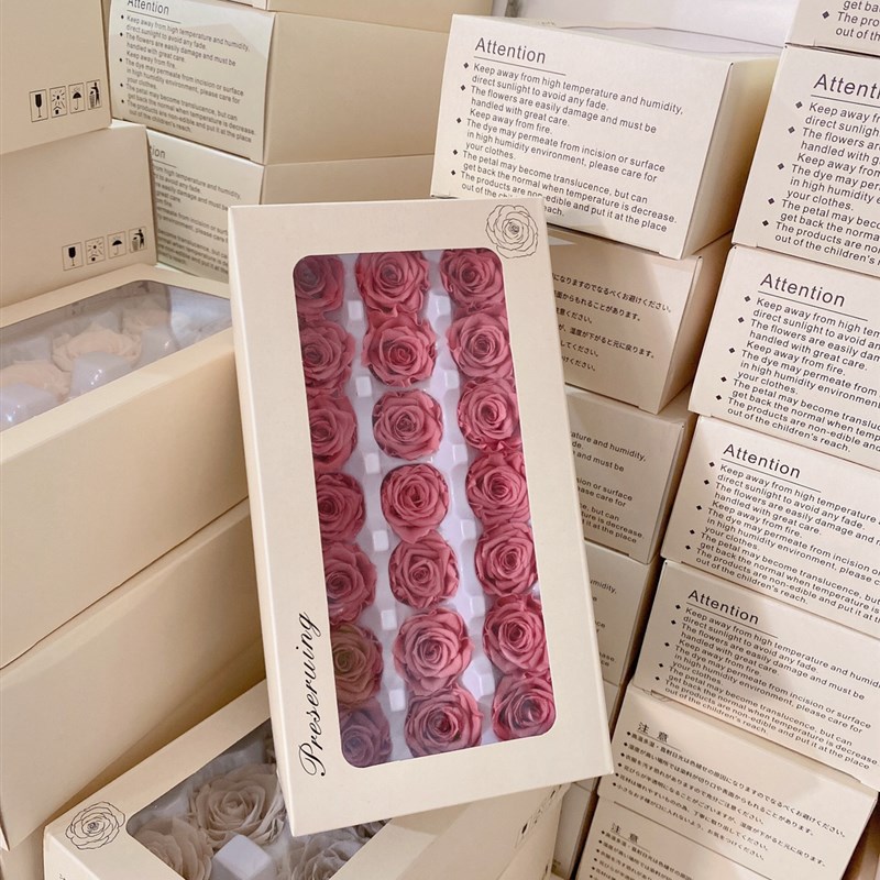 佐薇B+级国产玫瑰永生花pDIY花艺活动花材手工盒装3-4cm2-3不凋花