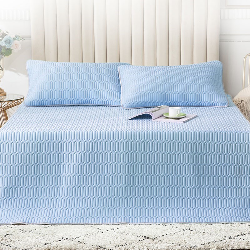 ESTEEMh/宜庭蔚可水洗乳胶凉席三件套床上用品套件枕套床单