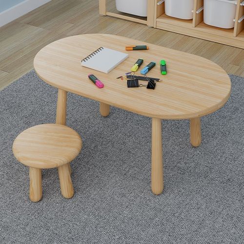 卡睿特玩具桌实木儿童阅读区小桌子花生桌宝宝手工桌幼儿园桌椅