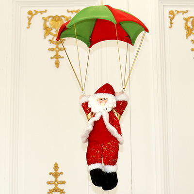 圣诞装饰品降落伞老人跳伞酒店幼儿园KTV天花板装饰挂件礼物