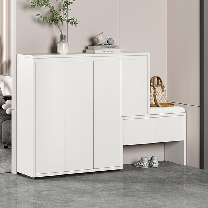 实木鞋柜坐凳一体入门鞋柜家用门口带换鞋凳一体可坐式轻奢奶油风