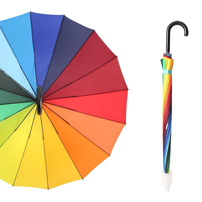 彩虹防水套雨伞男士大号16骨长柄伞自动加大双人暴雨专用车载定制
