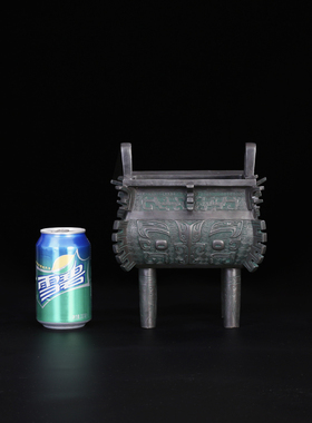 匠泽铜魂 纯铜工艺品青铜鼎摆件仿古禹方鼎盛开业乔迁礼品