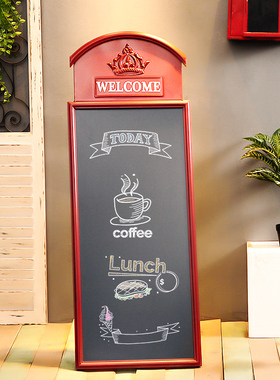 美式复古铁艺留言板黑板创意咖啡厅饭店奶茶装饰壁挂橱窗落地摆件
