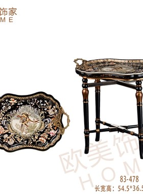 美式家具 陶瓷桦木手绘家具 美式工艺奢华别墅会所高端茶几摆件