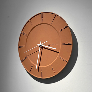 久处不厌静音挂墙钟北欧现代简约客厅书房免打孔轻奢装Z饰水泥钟