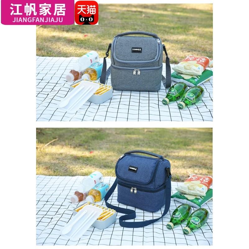 加厚户外便当饭盒包大号保温包双层背奶隔层保鲜包储奶冰包冷藏袋