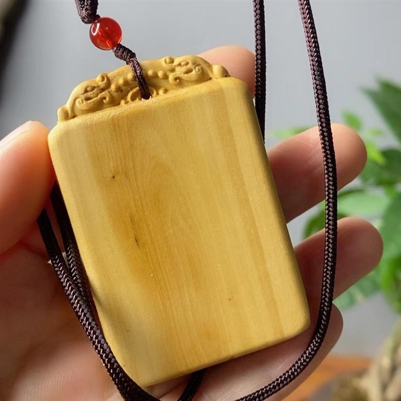 小叶黄杨木雕刻无事牌子车挂流苏配件手把件平安符吊坠