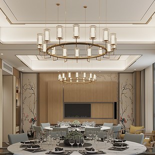 现代新酒店会所包厢包房加饭店豪华宴会厅订制大吊灯