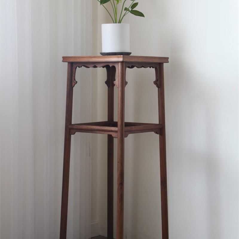 墨兰工坊实木花架宋式香几客厅阳台花几落地盆景装饰架