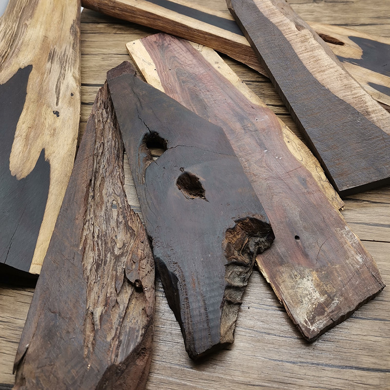 朽腐木创意摆台装饰滴胶木头材料枯木薄木板diy木雕拍照摆件
