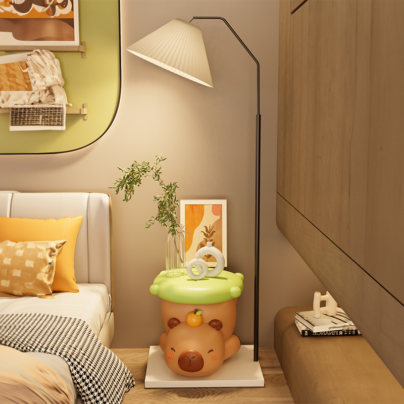 卡皮巴拉落地灯奶油风创意卡通家居床头柜儿童房卧室客厅装饰摆件