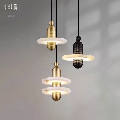 现代卧室床头小吊灯创意个性吧台设计师吊线客厅云石灯具