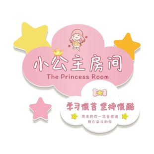 小公房间门贴儿童房女孩卧室布置装 饰立体遮丑墙贴励志标语挂牌