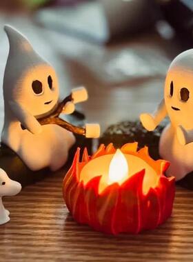 Ghost Campfire Gathering幽灵篝火聚会树脂摆件万圣节装饰