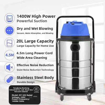 110V 60L工业桶式真空吸尘器家用商用洗车农场大功率吸尘吸尘器干