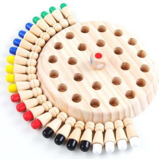 intlegent child games Wooden Color Memory Match Stick Chess