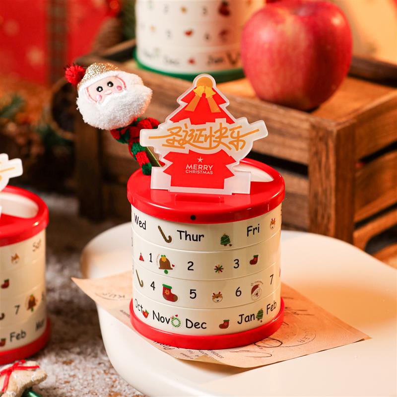 Calendar Apple Christmas Box - Rotating Calendar Pen Holder