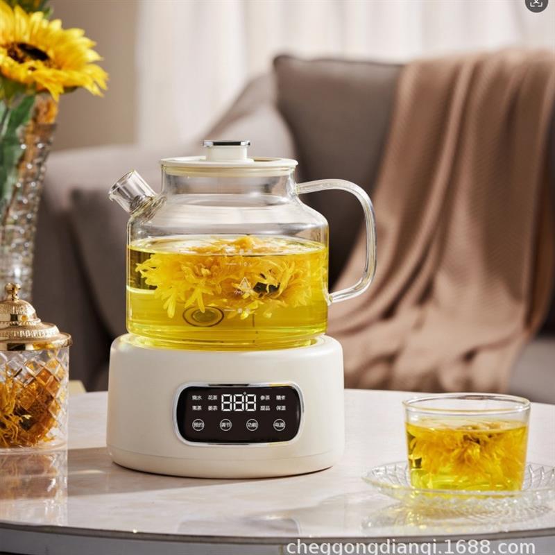 跨境220V110V伏养生壶 小型煮茶器 1.2L烧水壶 欧美规花茶煮茶壶