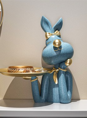 轻奢风玄关钥匙收纳摆p件兔鹿小姐置物架入户进门客厅乔迁礼物装