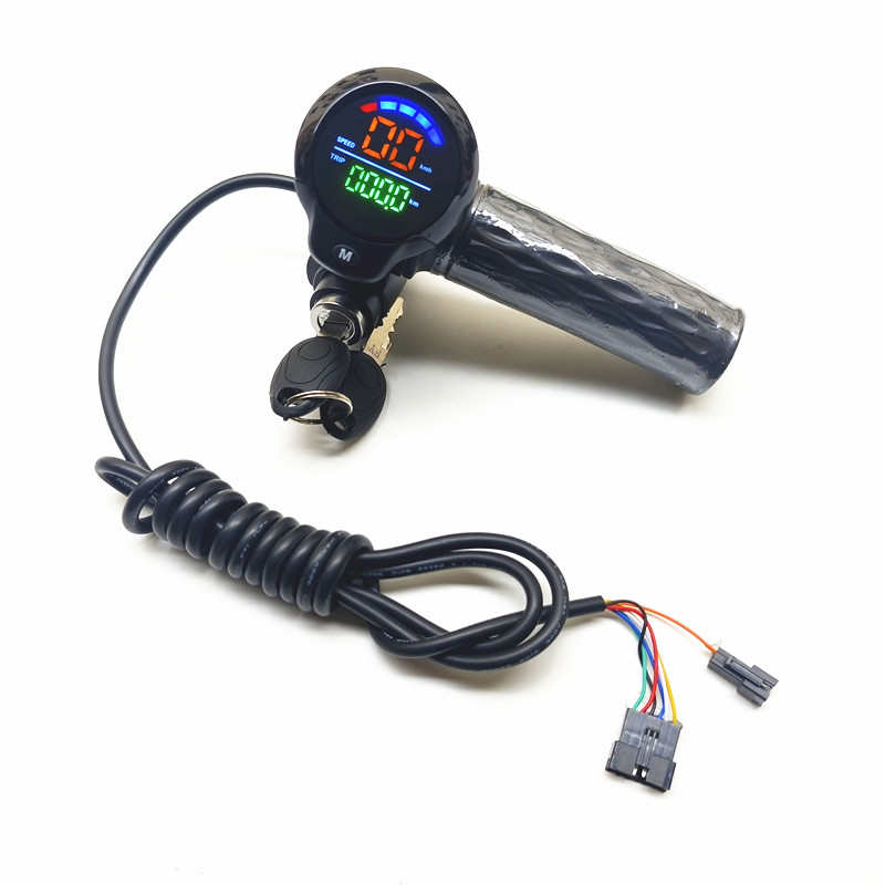 正步折叠车适配g电量带锁转把48V锂电车仪表屏显速度里程电量把手