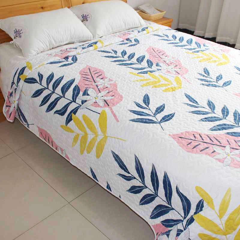 柔软水洗a棉绗缝被床单床盖单件夹棉夏凉空调被能铺能盖沙发垫地