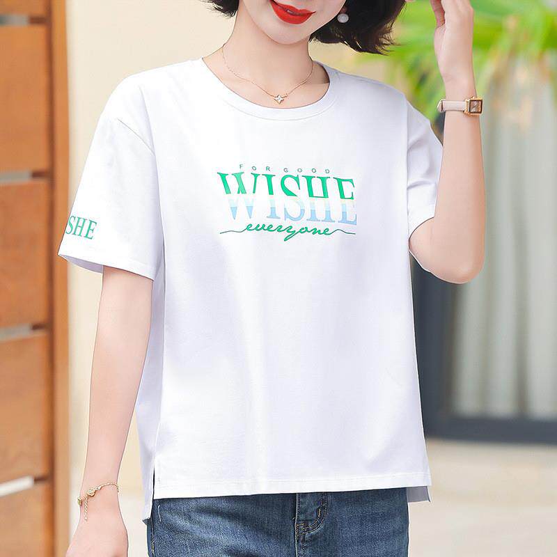 白色短袖t恤女士2026夏季新款爆款宽松女装洋气显瘦半袖体恤上衣