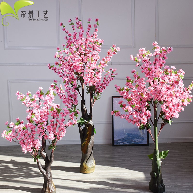 仿真桃花树植物盆景装饰花卉家居客厅大型落地樱花树人造盆栽节日