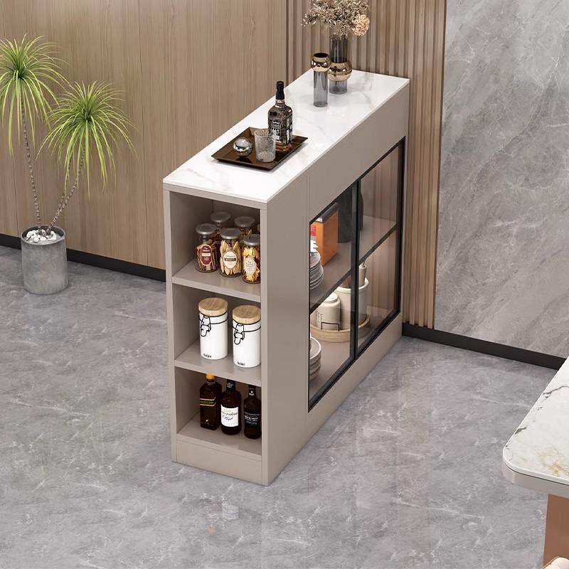 实木餐边柜轻奢双面隔断简约现代客厅靠墙柜置物柜酒柜超薄玄关柜