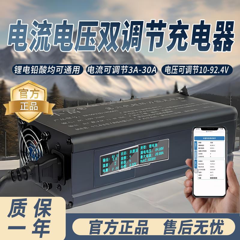 本富电动车可调节充电器60v72V20A30A磷酸铁锂铅酸电池电瓶车大炮