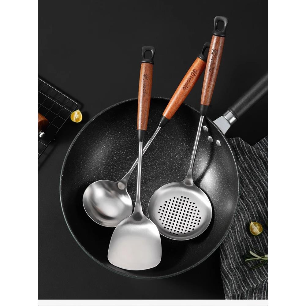 木一点不锈钢锅铲汤勺铲勺铁锅铲不粘锅铲子炒菜铲不锈钢铲子炒勺