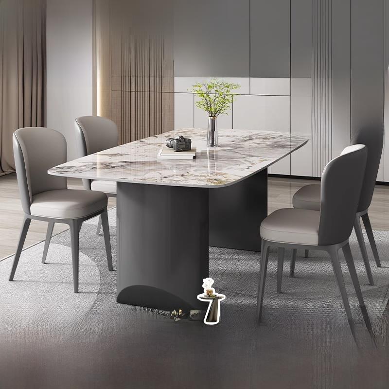 梵普森意式极简岩板餐桌现代简约轻奢高端天然微晶石奢石家用饭桌
