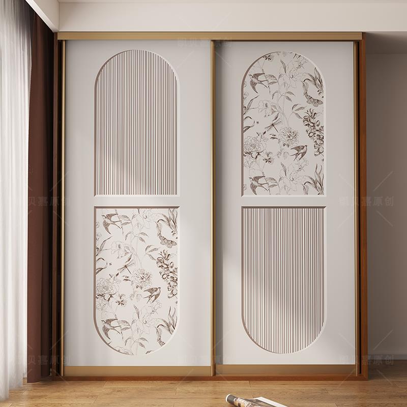 凯贝嘉法式复古卧室装饰衣柜门贴纸翻新移门推拉门遮丑改色贴画