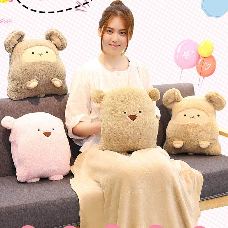 车载车用午睡抱枕被子两用办公室毯子小毛毯枕头二合一冬季珊瑚绒