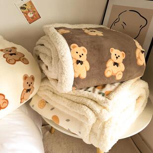 毛毯加厚冬季天牛奶绒沙发午睡毯法兰珊瑚绒盖毯办公室儿童小毯子