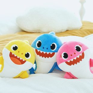 shark鱼玩具娃娃毛绒玩偶公仔宝宝唱歌鲨一家碰碰狐音乐早教baby