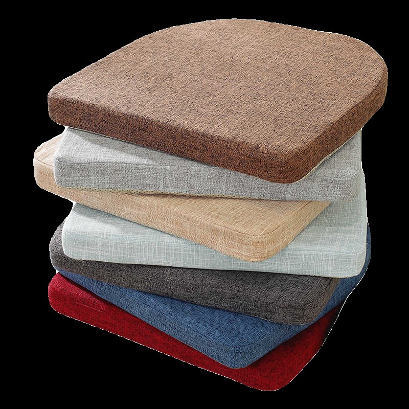 棉麻四季通用久坐屁股垫子餐厅椅子垫防滑垫可拆洗马蹄形餐椅垫