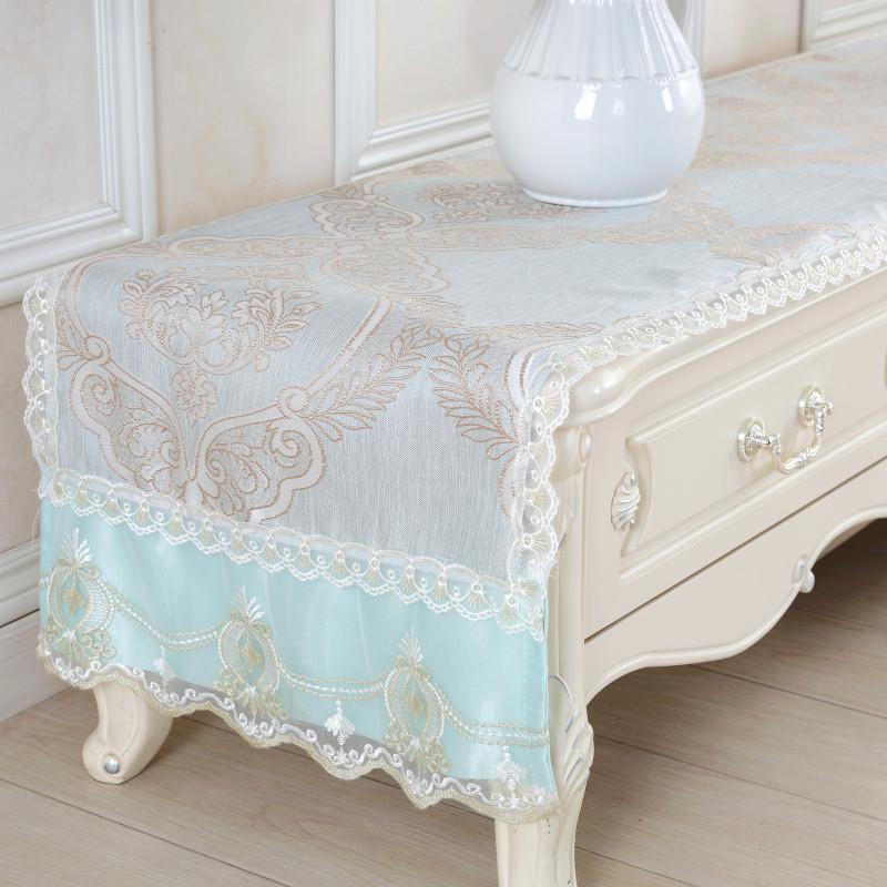电视柜桌布布艺蕾丝盖布茶几长方形现代简约家用客厅防尘罩套欧式