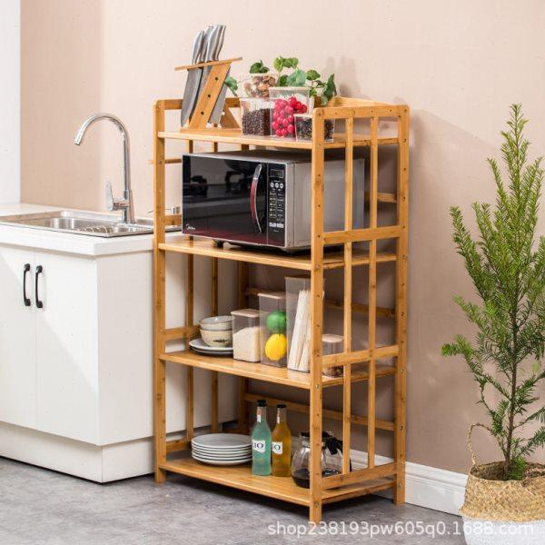 楠竹厨房置物架微波炉烤箱收纳架多层实木客厅锅盖小储物柜子落地,厨房/烹饪用具,微波炉置物架,淘宝优惠券,粉丝福利购,淘宝优惠卷