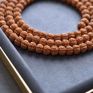 正宋小金刚菩提子108颗一梅花桩双龙纹树王爆肉姜黄皮原籽士