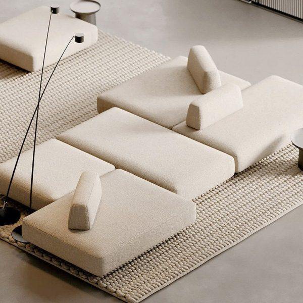 双面向沙发法式奶油风豆腐块岛屿方块猫爪布沙发无扶手可移动靠背,住宅家具,双面向沙发,淘宝优惠券,粉丝福利购,淘宝优惠卷