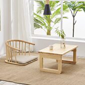 小日式 榻榻米禅意炕实木飘窗桌椅茶桌椅组合矮桌和室榻榻米座椅几