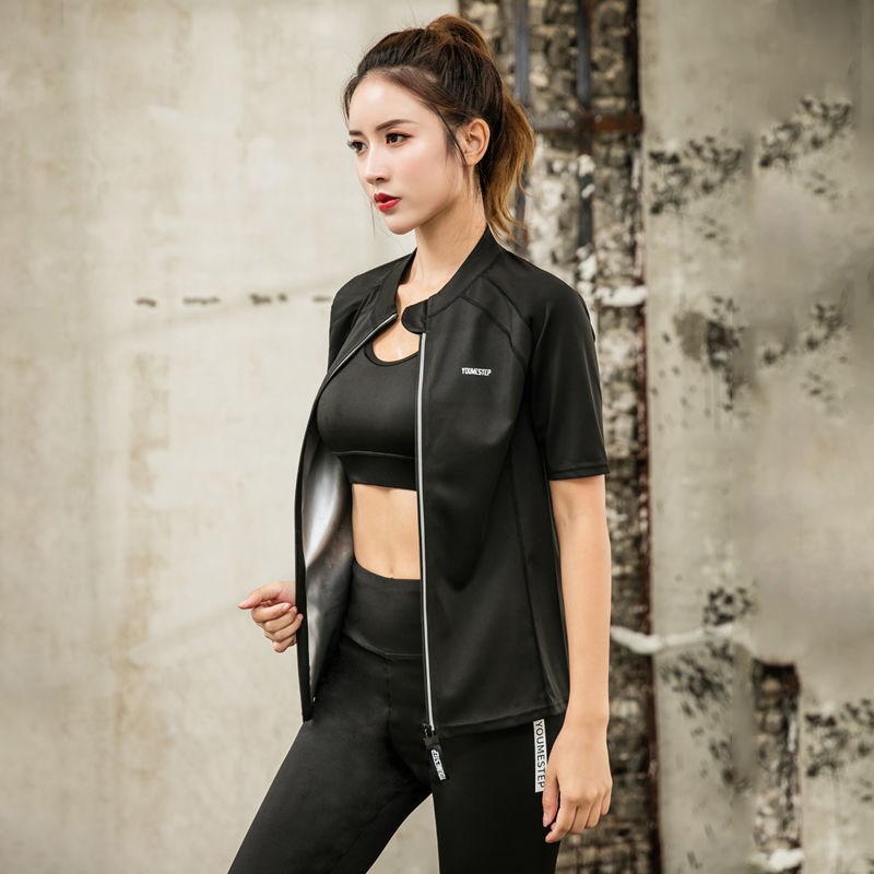 暴汗服女减肥衣燃脂夏套装爆汗服暴汗暴汗衣高腰健身发汗服女出汗