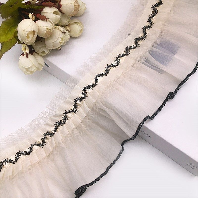 白色钉珠蕾丝花边拼接窗帘装饰辅料淡米黄雪纺边窗饰点缀立边配件,居家布艺,花边/蕾丝,淘宝优惠券,粉丝福利购,淘宝优惠卷