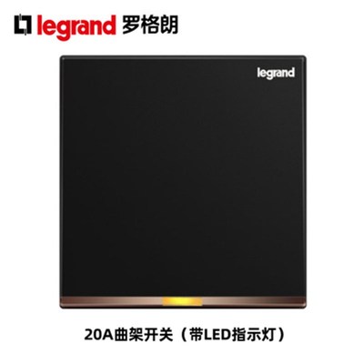 罗格朗港式灯曲面板逸景带LED指示灯20A双极开关热水器空调总开关