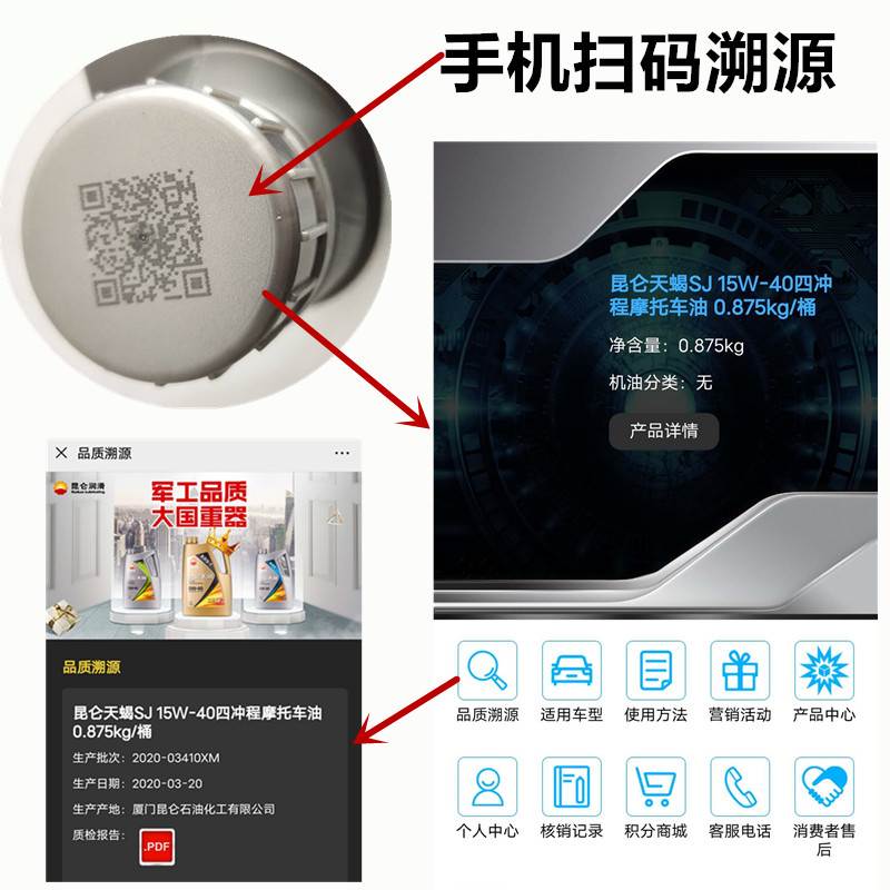 昆仑摩托车机油4T天蝎SJ15W40地平线小忍者街跑骑士踏板四季通用