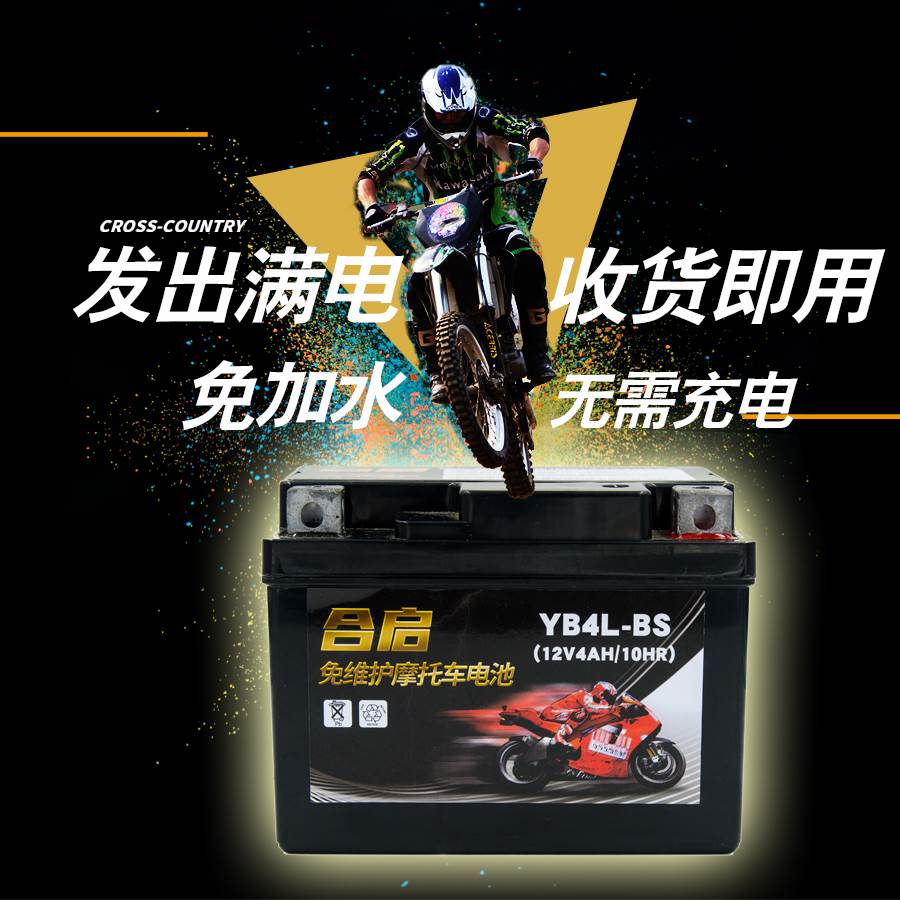 小猴子越野机车蓄电池YTX4L-BS踏板二行程50电瓶小电动脚踏车12v4