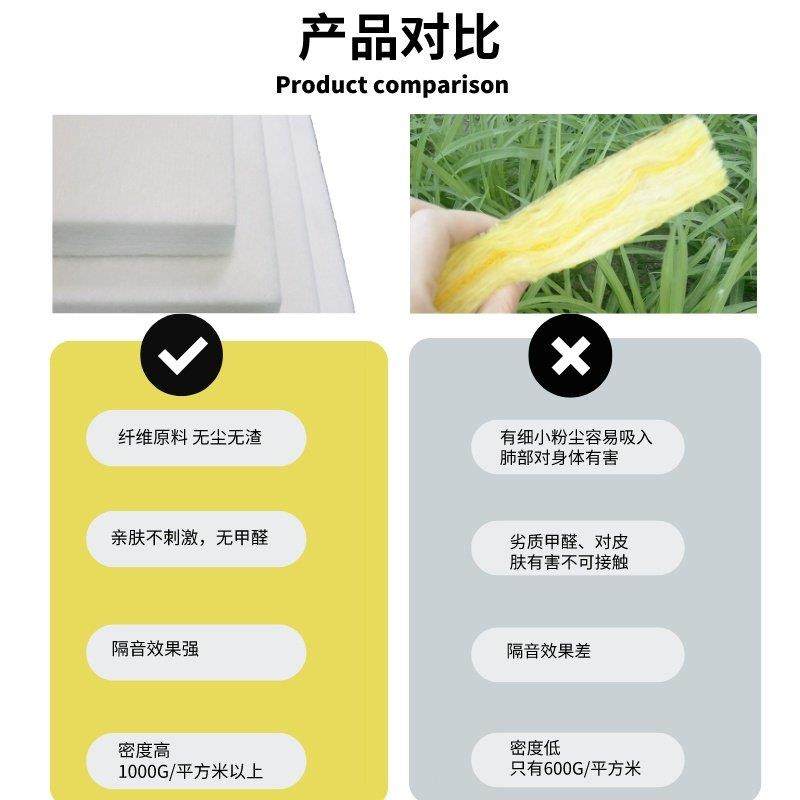 隔音棉聚酯纤维天花板卧室墙体填充录音棚直播间降噪环保阻燃吸音