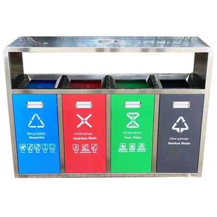 小区垃圾桶市政街道环卫户外分类果皮箱室外不锈钢景区双桶垃圾箱