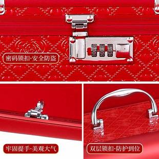 彩礼钱盒子礼金订婚聘礼提亲聘金盒三金定亲礼盒首饰盒箱10万结婚